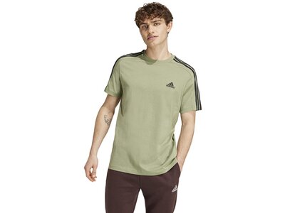 ADIDAS Herren Shirt Essentials Single Jersey 3-Streifen Braun