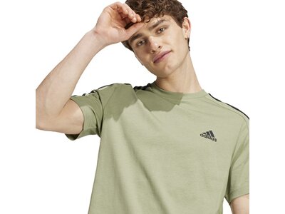 ADIDAS Herren Shirt Essentials Single Jersey 3-Streifen Braun