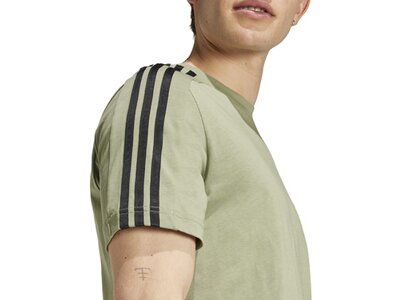 ADIDAS Herren Shirt Essentials Single Jersey 3-Streifen Braun