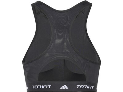 ADIDAS Damen BH TECHFIT Medium-Support High-Neck Print Schwarz