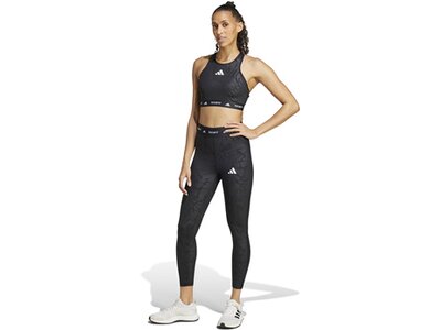 ADIDAS Damen BH TECHFIT Medium-Support High-Neck Print Schwarz