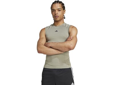 ADIDAS Herren Shirt TECHFIT Compression Training Sleeveless Grau