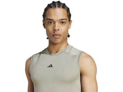 ADIDAS Herren Shirt TECHFIT Compression Training Sleeveless Grau