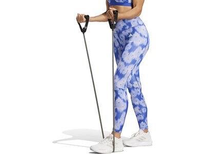 ADIDAS Damen Tight Optime Essentials Allover Print Flower Tie-Dye Blau
