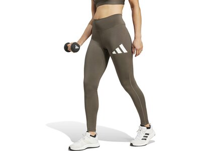 ADIDAS Damen Tight Train Essentials Big Logo Full-Length Braun