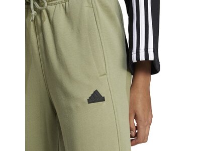 ADIDAS Damen Hose Signature Graphic Embroidery French Terry Straight Leg Grau