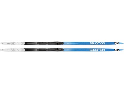 SALOMON Langlauf Ski XC SKI SET S/MAX eSKIN Med+ SHIIN BDG Grau