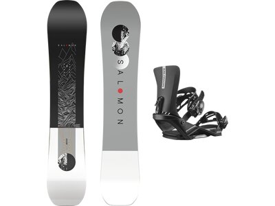 SALOMON Snowboard BOARD SET SIGHT+RHYTHM BLACK Grau