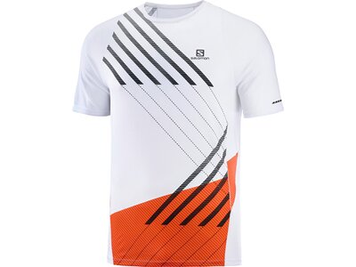 SALOMON Herren SENSE AERO SS TEE M WHITE/Fiery Red/BLAC Pink