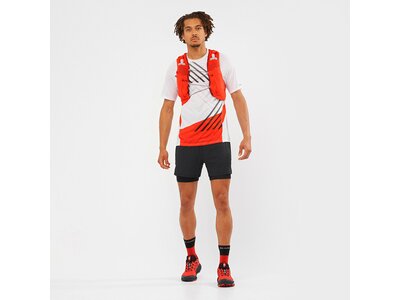 SALOMON Herren SENSE AERO SS TEE M WHITE/Fiery Red/BLAC Pink