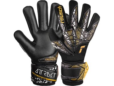 REUSCH Kinder Torwarthandschuhe Attrakt Silver NC Finger Support Junior Schwarz