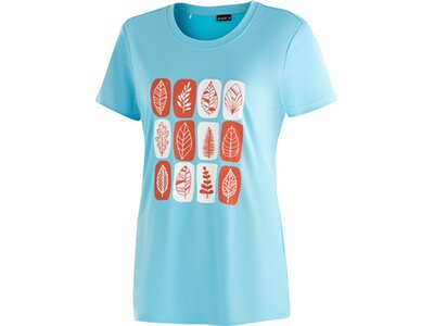 MAIER SPORTS Damen Shirt Waltraut Print 1/2 Arm Blau