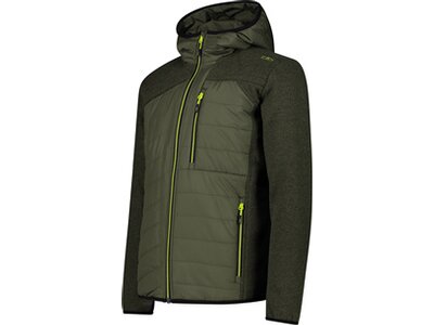 CMP Herren Kapuzensweat MAN JACKET HYBRID FIX HOOD Grün