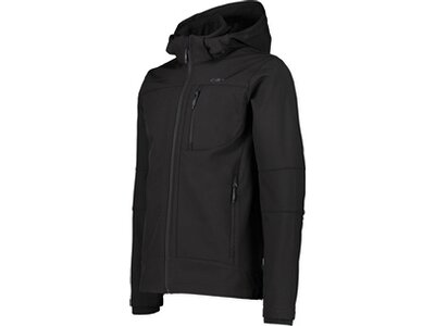 CMP Herren Funktionsjacke Herren Softshelljacke mit Kapuze Men Softshell Jacket Zip Hood Schwarz