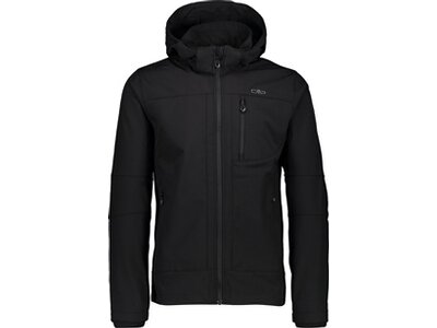 CMP Herren Funktionsjacke Herren Softshelljacke mit Kapuze Men Softshell Jacket Zip Hood Schwarz