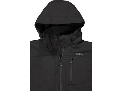 CMP Herren Funktionsjacke Herren Softshelljacke mit Kapuze Men Softshell Jacket Zip Hood Schwarz