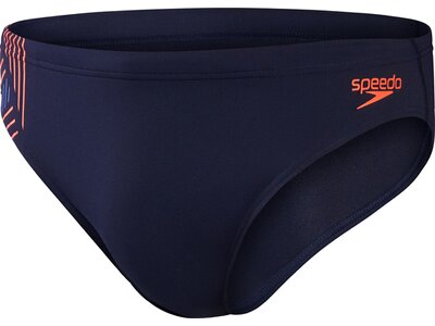 SPEEDO Badehose TECH PNL 7CM BRF AM NAVY/ORANGE Orange