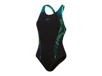 SPEEDO Damen Schwimmanzug Womens Placement Laneback Schwarz