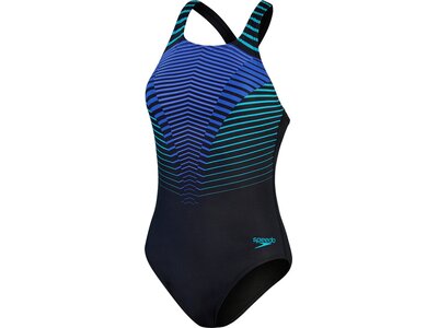 SPEEDO Damen Badeanzug DIGI PLMT MDLT AF BLACK/BLUE Schwarz