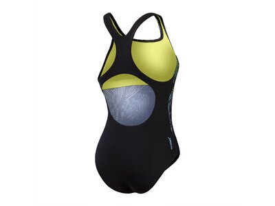 SPEEDO Damen Schwimmanzug DIGI PLMT MDLT AF BLACK/GREEN Schwarz