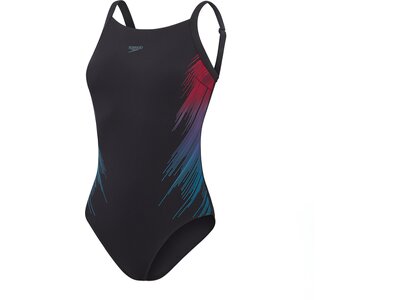 SPEEDO Damen Badeanzug SHAPING SCOOP NECK 1PC PLMT AF Schwarz
