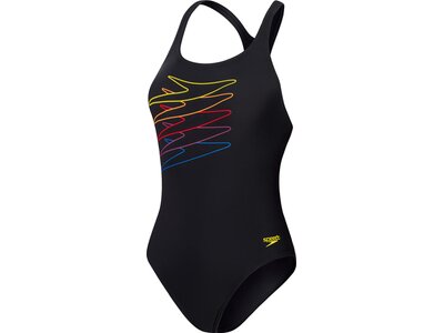 SPEEDO Damen Badeanzug PLMT MDLT 1PC AF BLK/MULTI Schwarz