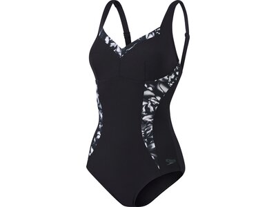 SPEEDO Damen Badeanzug SPDSCU PT LUNAELUSTRE 1PC AF BLACK/WHITE Schwarz