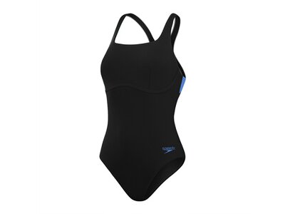 SPEEDO Damen Schwimmanzug SUPPORT BANDED 1PCE AF BLACK/BLUE Schwarz