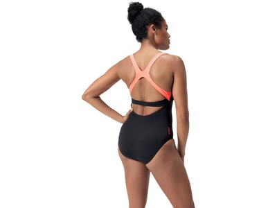 SPEEDO Damen Schwimmanzug Womens Flex Band Swimsuit with Built in Swim Bra Schwarz