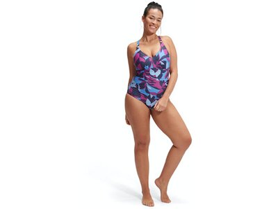 SPEEDO Damen Schwimmanzug SPDSCU VNCK PRNT 1PC AF BLUE/PINK Blau