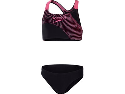 SPEEDO Kinder Bikini Girls Medley Logo 2PC Schwarz