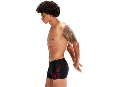 SPEEDO Badehose MEDLEY LOGO ASHT AM BLACK/RED Schwarz