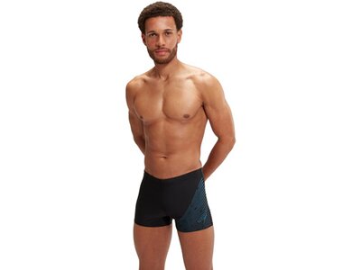 SPEEDO Badehose MEDLEY LOGO ASHT AM BLACK/BLUE Schwarz