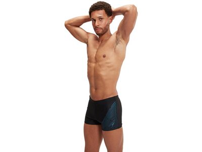 SPEEDO Badehose MEDLEY LOGO ASHT AM BLACK/BLUE Schwarz