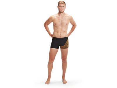 SPEEDO Badehose MEDLEY LOGO ASHT AM BLACK/YELLOW Schwarz