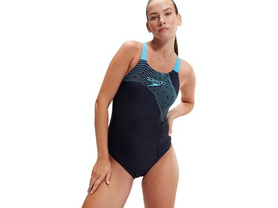 SPEEDO Damen Schwimmanzug Womens Medley Logo 1 Piece Blau