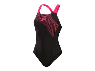 SPEEDO Damen Schwimmanzug Womens Medley Logo 1 Piece Schwarz