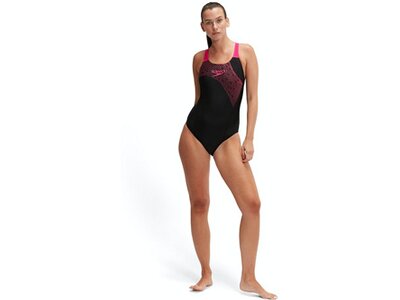 SPEEDO Damen Schwimmanzug Womens Medley Logo 1 Piece Schwarz