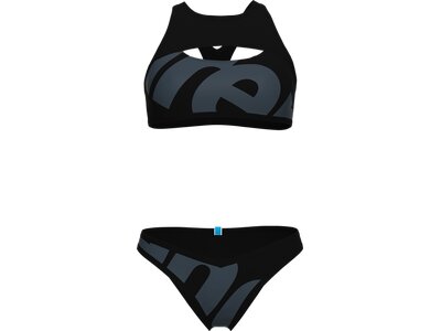 ARENA Damen Badeanzug WOMEN'S LOGO BRASSIERE BIKINI RACER BACK Schwarz