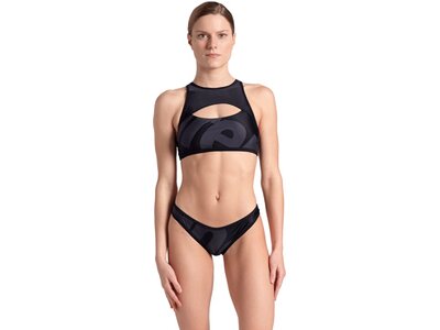 ARENA Damen Badeanzug WOMEN'S LOGO BRASSIERE BIKINI RACER BACK Schwarz