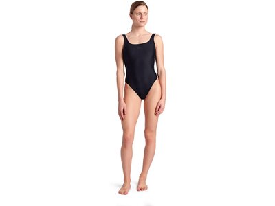 ARENA Damen Badeanzug WOMEN'S TEAM STRIPE SWIMSUIT U BACK Schwarz