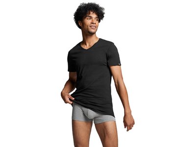 PUMA Basic Herren V-Ausschnitt T-Shirt 2er-Pack Schwarz