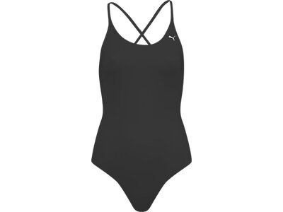 PUMA Damen Badeanzug SWIM WOMEN V-NECK CROSSBACK SW Schwarz
