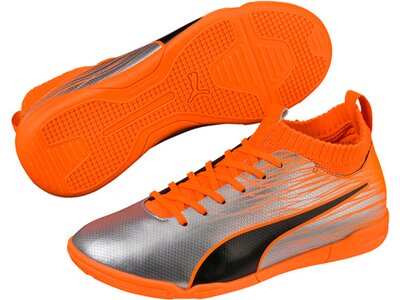 PUMA Kinder Fussball-Hallenschuhe evoKNIT FTB II IT Jr Orange