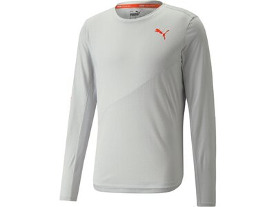 PUMA Herren Shirt TRAIN LOGO LS TEE Silber