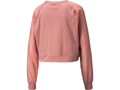 PUMA Damen Sweatshirt Crystalline Knit Mesh Long Pink