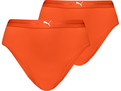 PUMA Damen Unterhose HIGH WAIST BRAZILIAN 2P Orange