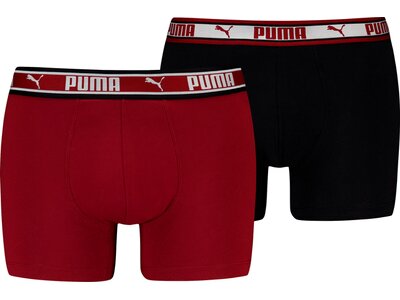 PUMA Herren Unterhose DUAL LOGO BOXER 2P Rot