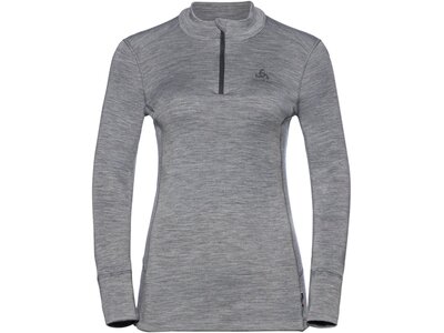 ODLO Damen Unterhemd BL TOP turtle neck l/s half zi Grau