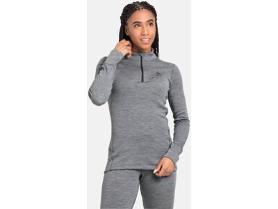 ODLO Damen Unterhemd BL TOP turtle neck l/s half zi Grau